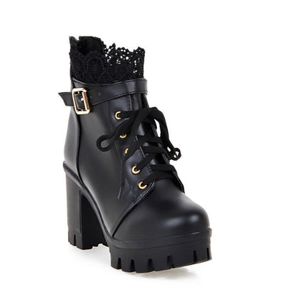 Cozenia™ | Fashionable lace-up boots with a stable heel