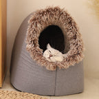 Gemütliches Winter-Höhlenbett für kleine Hunde und Katzen