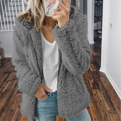 Celandine™ - Cozy teddy coat with hood