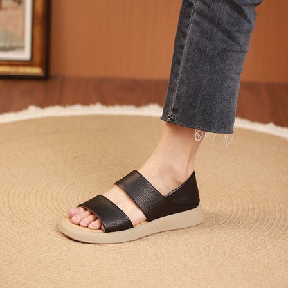 SoleVera™ | Genuine leather sandals with a thick sole