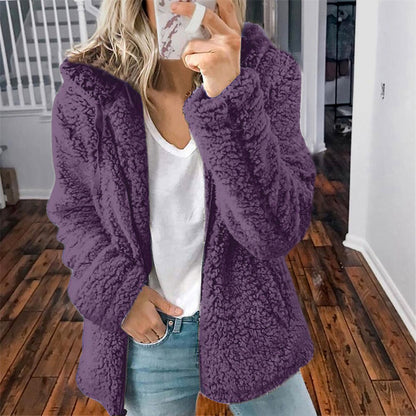 Celandine™ - Cozy teddy coat with hood