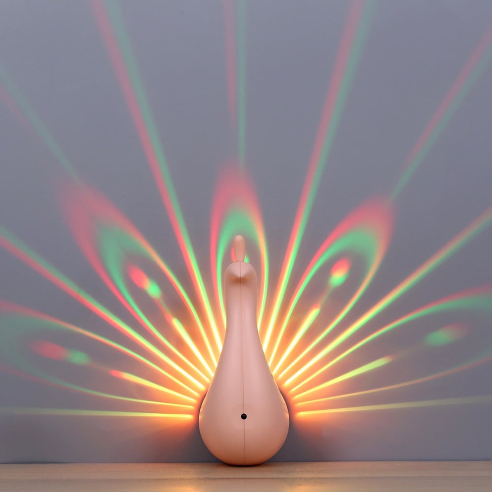 LumiPea™ – Peacock LED Projection Light | Fascinating colorful light show 