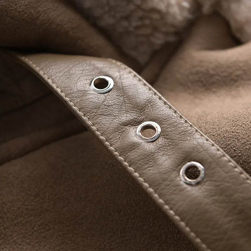 50% off | Ottilie™ | Women's suede coat with fleece lining and waist belt