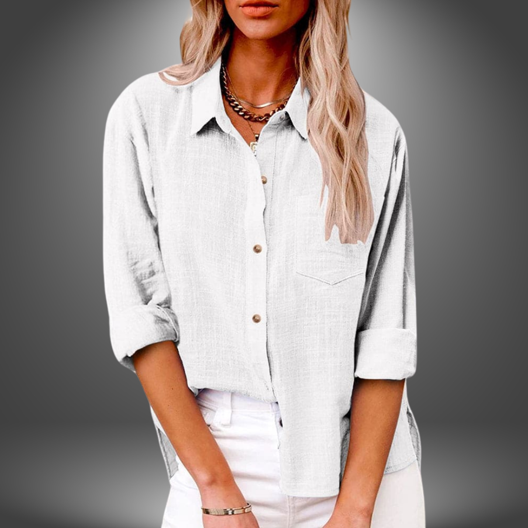 LinoLuxe™ – Premium Linen Blouse