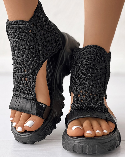 Fevva™ | Knitted stretch summer sandals