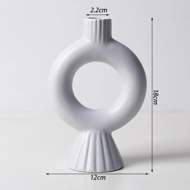 Minimalistischer skandinavischer Kerzenhalter und Vase aus Eisen und Glas