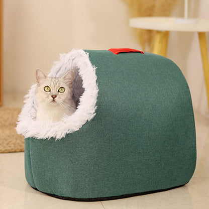 CozyNest™ - Gemütliches Winter-Höhlenbett für kleine Hunde und Katzen