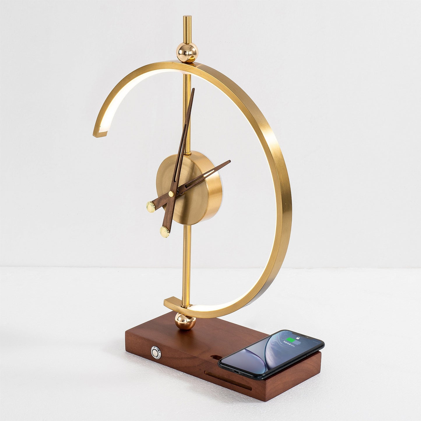 GlowCharge - Transparenter Schreibtisch, Helle Beleuchtung, Müheloses Kabelloses Aufladen von Telefonen