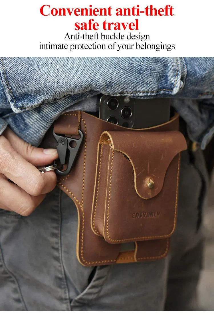 VersaBag™ | Multifunctional leather cell phone belt bag 