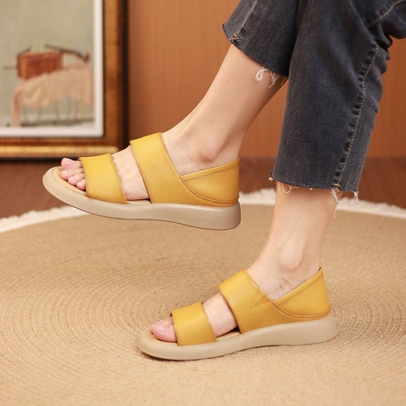 SoleVera™ | Genuine leather sandals with a thick sole