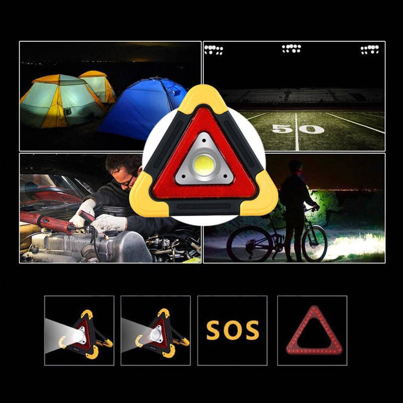 SolarAlert™ | 2-in-1 solar-powered triangular roadside warning light