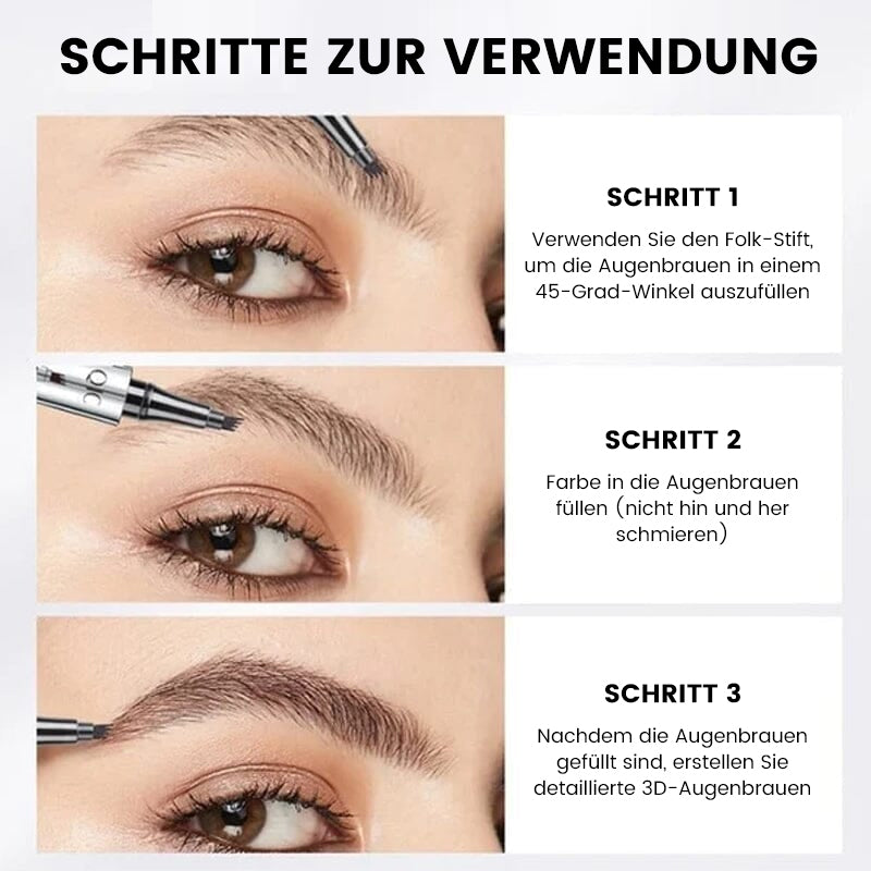 Wasserdichter 3D Augenbrauenstift mit vierfacher Gabelspitze