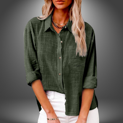 LinoLuxe™ – Premium Linen Blouse