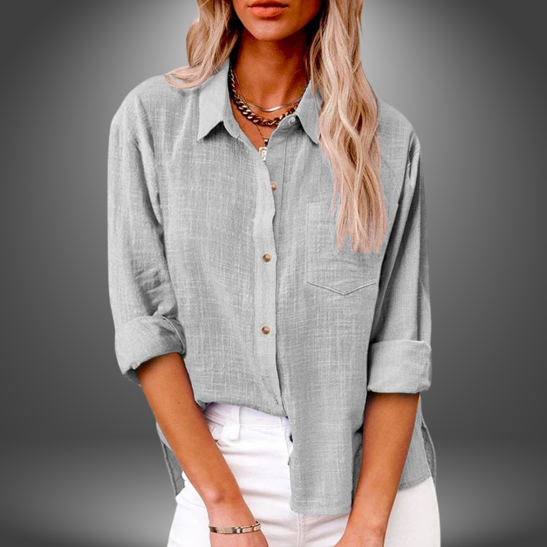 LinoLuxe™ – Premium Linen Blouse