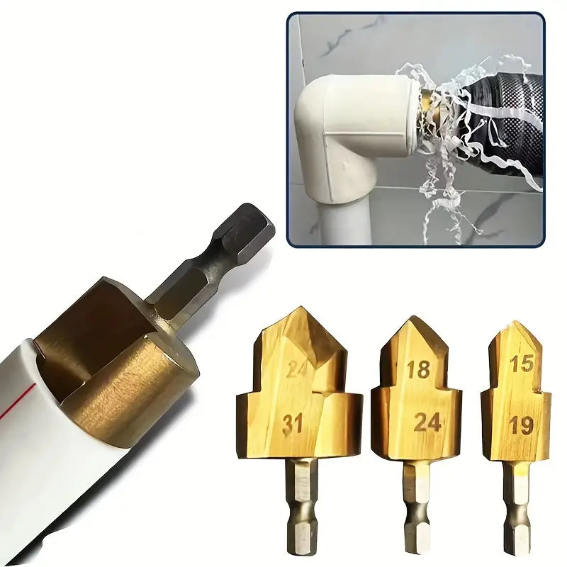 50% Korting | MaxHole™ - Rohranschluss-Entgrater Bohrer Set [3 Stahlstücke]