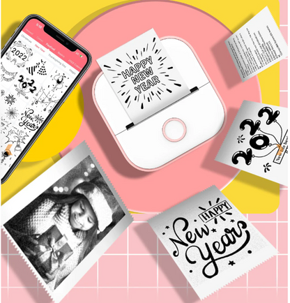 Tragbarer kabelloser Mini-Fotodrucker mit kostenlosem Papier