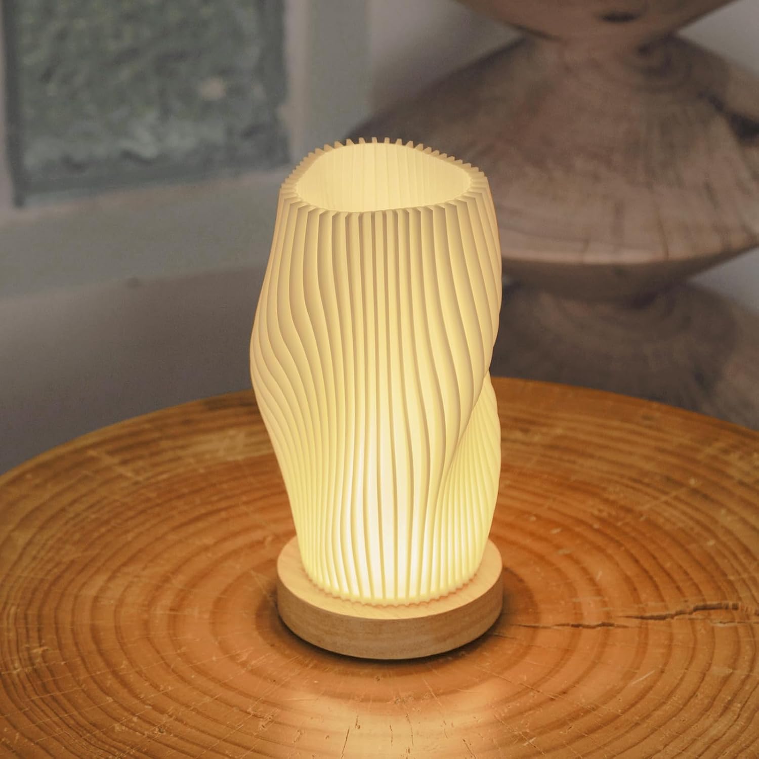 Vintage gestreifte Nachtlichtlampe