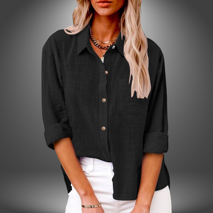 LinoLuxe™ – Premium Linen Blouse