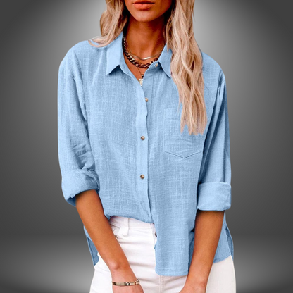 LinoLuxe™ – Premium Linen Blouse