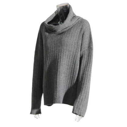 50% OFF | Sivora™ | Women's Ribbed Asymmetric Collar Knit Sweater [Rabat på sidste dag]