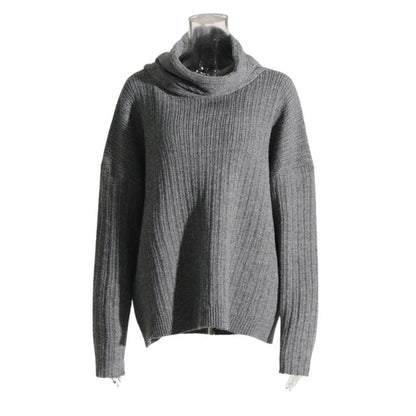 50% OFF | Sivora™ | Women's Ribbed Asymmetric Collar Knit Sweater [Rabat på sidste dag]