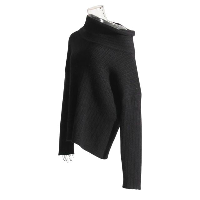 50% OFF | Sivora™ | Women's Ribbed Asymmetric Collar Knit Sweater [Rabat på sidste dag]