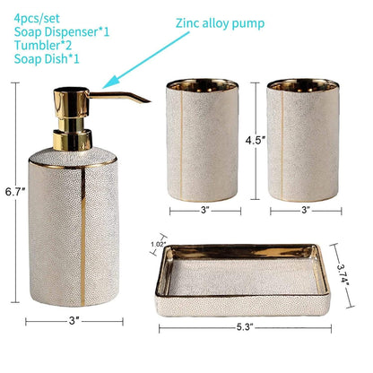 Modernes minimalistisches Badezimmer-Zubehör-Set für stilvolle Organisation