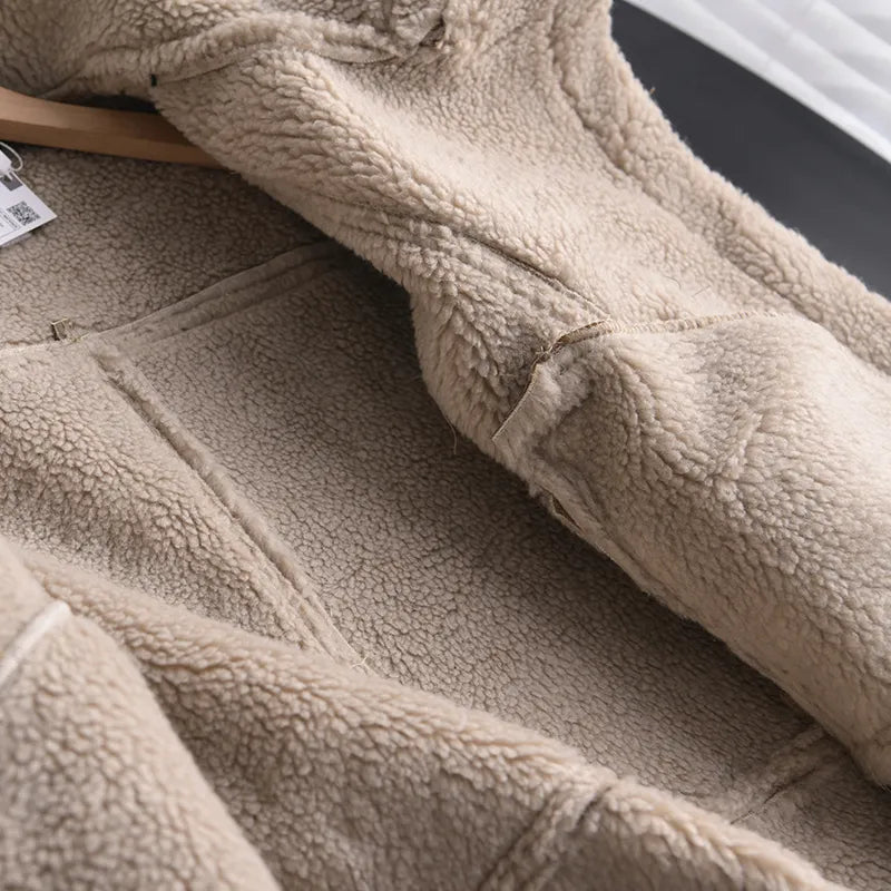 50% off | Ottilie™ | Women's suede coat with fleece lining and waist belt