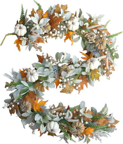 MapleCharm™ | Autumn wreath with pumpkin maple leaves 