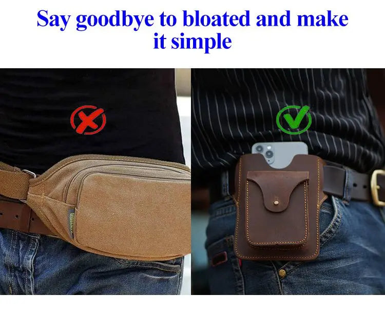 VersaBag™ | Multifunctional leather cell phone belt bag 