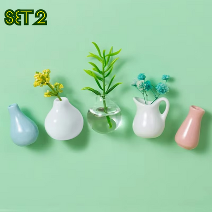 Set aus 5 Mini-Magnetblumenvasen für moderne Wohnkultur