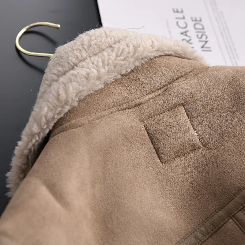 50% off | Ottilie™ | Women's suede coat with fleece lining and waist belt