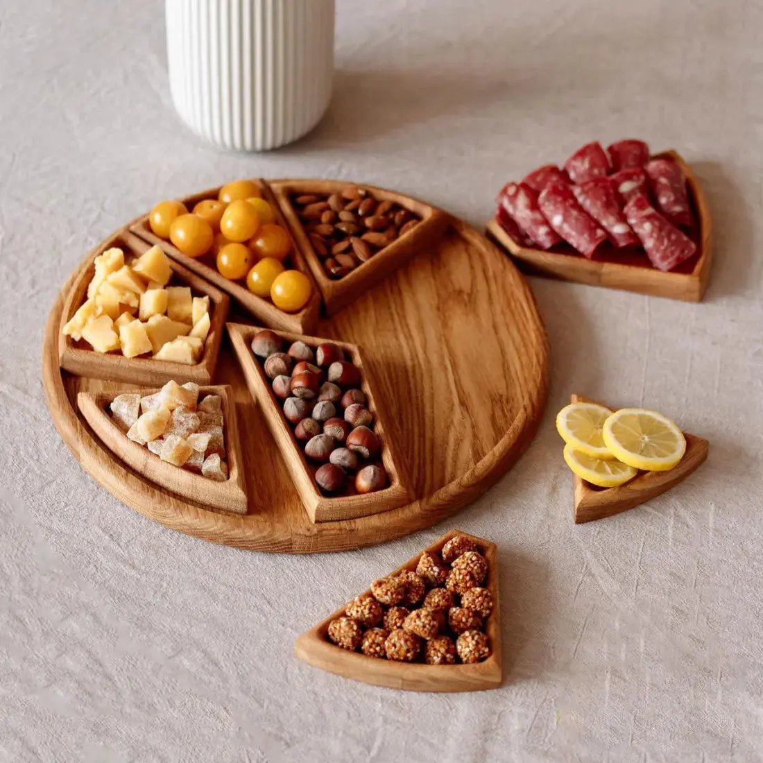 TimberEase™ - Modulares Snack-Serviertablett aus Holz