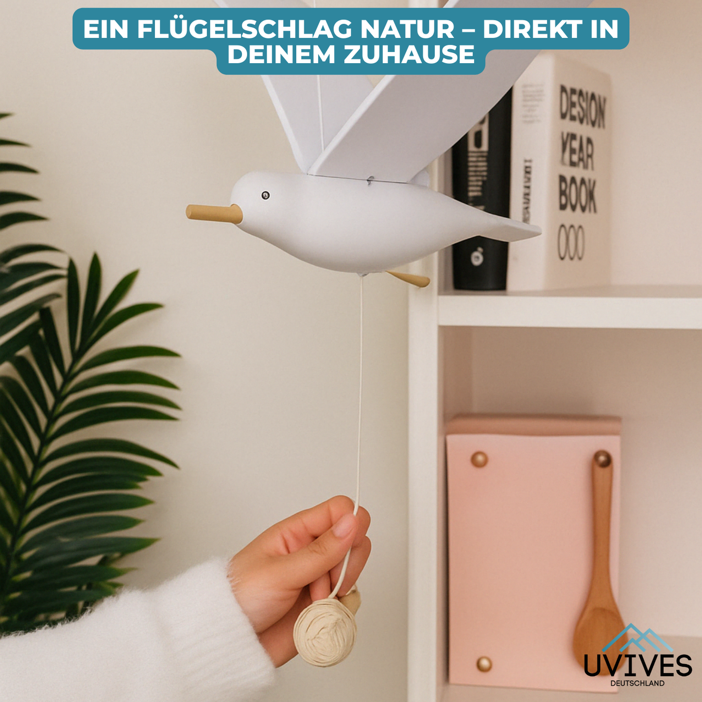 SkyGull™ – Hand-carved seagull with flapping wings