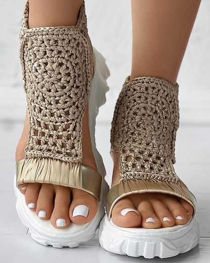 Fevva™ | Knitted stretch summer sandals