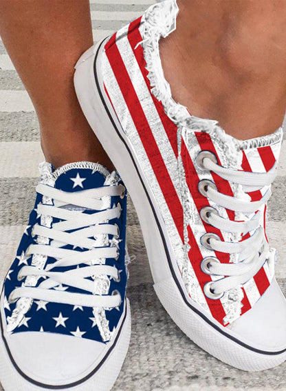 FloraWalk™ – Floral Canvas Lace-Up Sneakers 