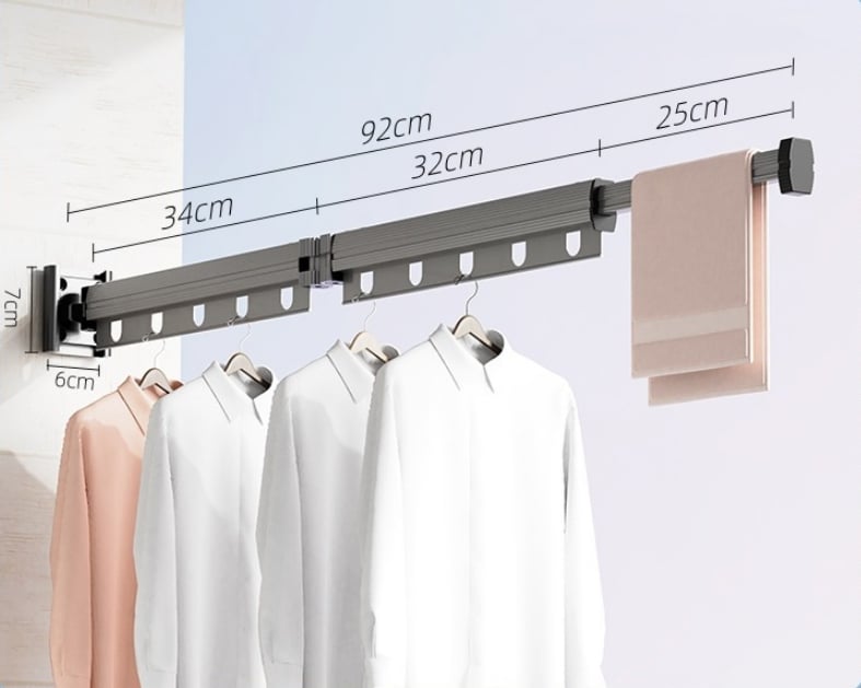AirFlex™ - Wandmontierter klappbarer Wäscheständer