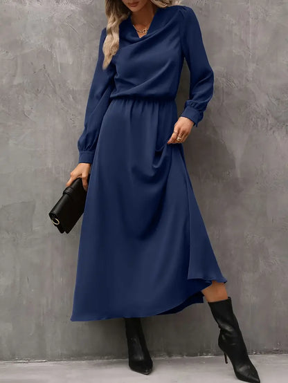 Elyn™ | Refined A-line dress with lantern sleeves