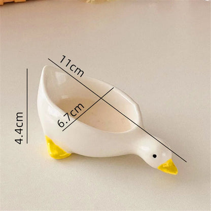Handgefertigte Keramik-Saucenschale in Entenform für Essen und Unterhaltung