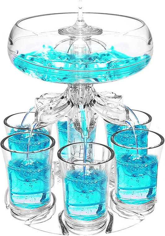 Vintage 6-Schuss-Glas Spirituosenspender Barzubehör