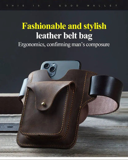 VersaBag™ | Multifunctional leather cell phone belt bag 