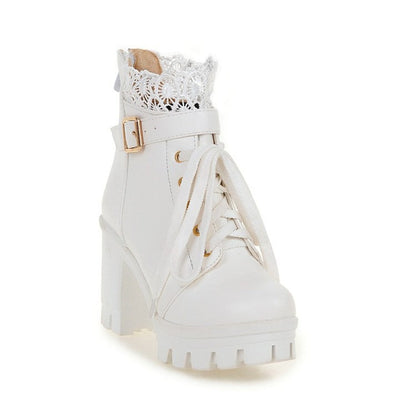 Cozenia™ | Fashionable lace-up boots with a stable heel
