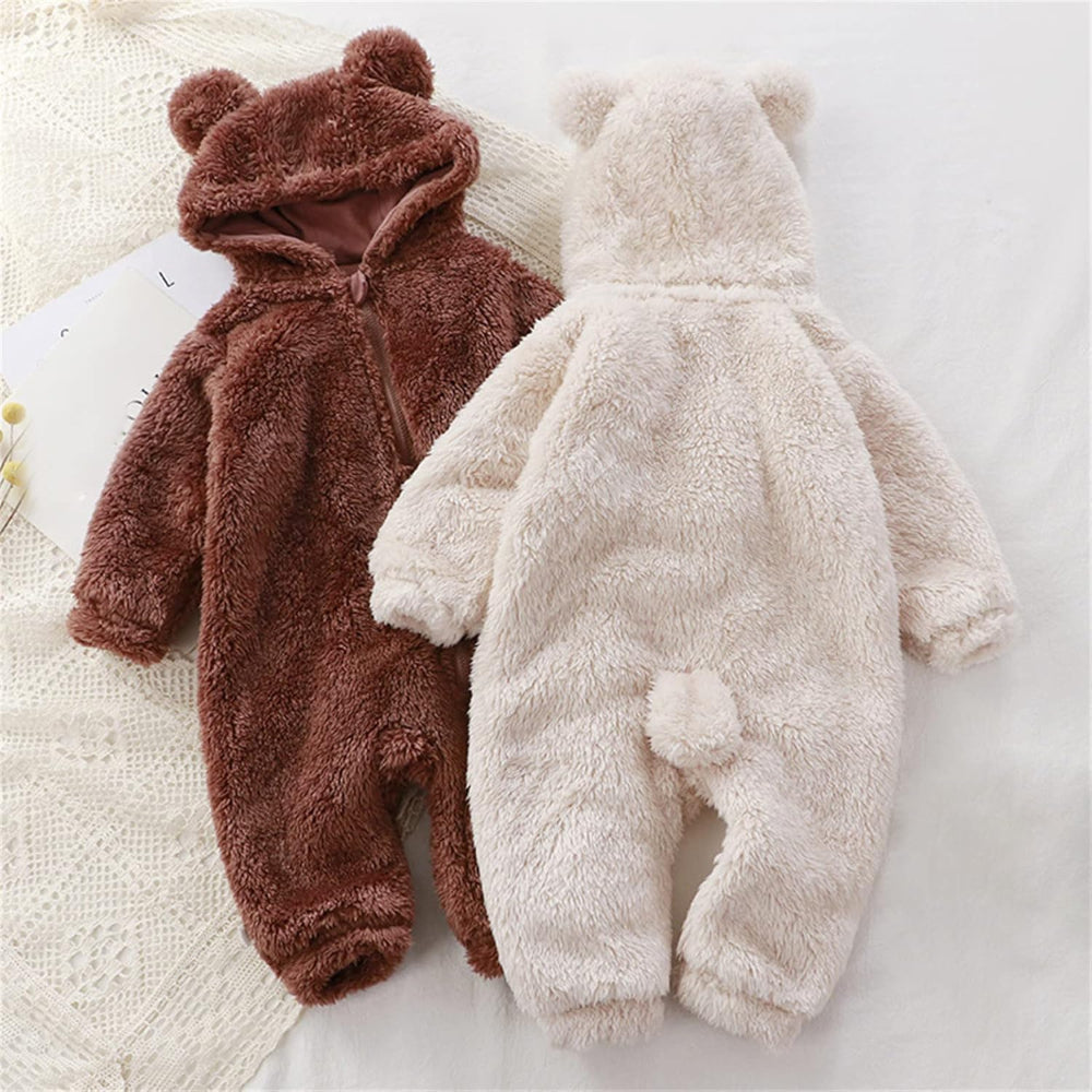Lunoa™ - Baby Kapuzenstrampler mit Bärenohren, flauschig