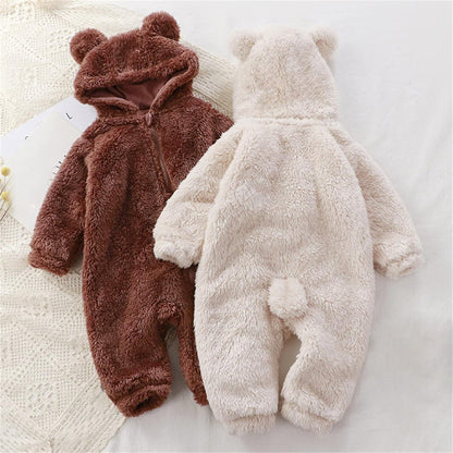 Lunoa™ - Baby Kapuzenstrampler mit Bärenohren, flauschig