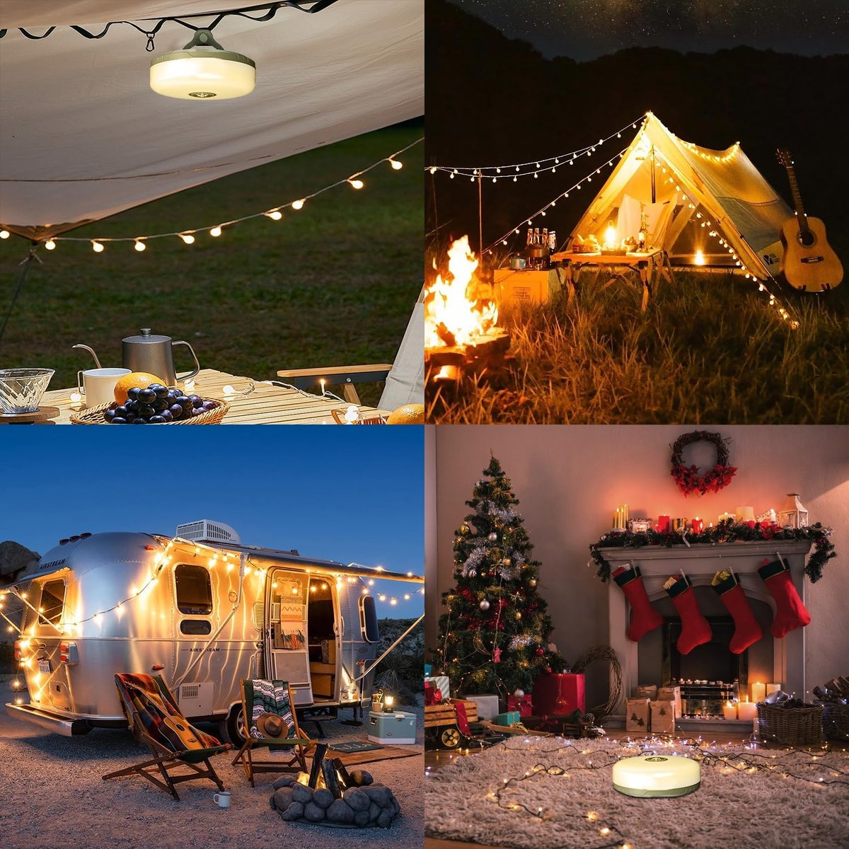 CampGlow™ | 4-in-1 camping lamp with RGB fairy lights and power bank