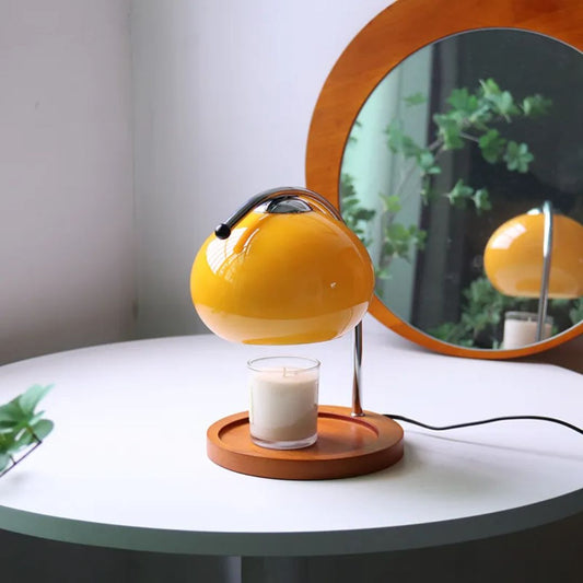Vintage Glas-Tischlampe mit elegantem Retro-Design