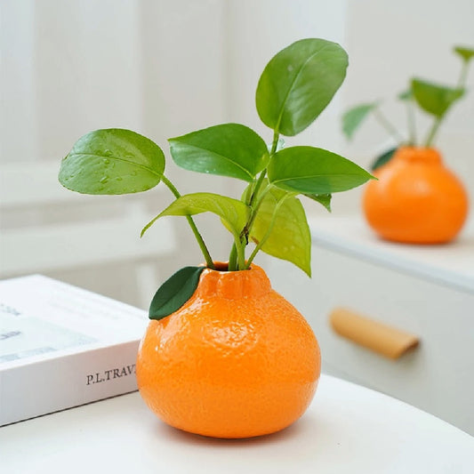 Moderne Keramik-Orangevase für Wohnkultur