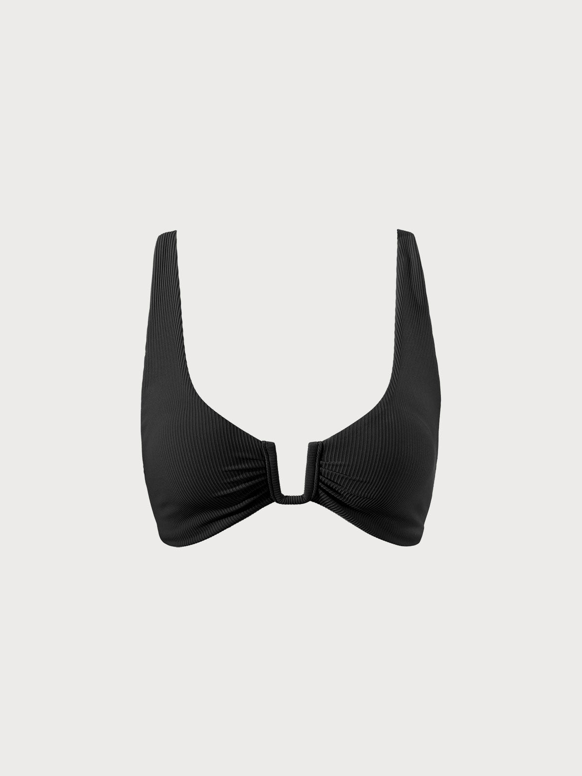 Midnight Allure™ | Black U-Ring Cross Back Bikini Top
