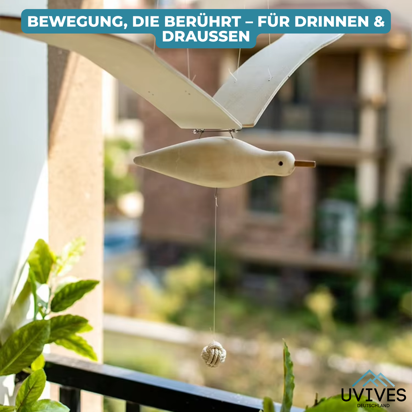 SkyGull™ – Hand-carved seagull with flapping wings
