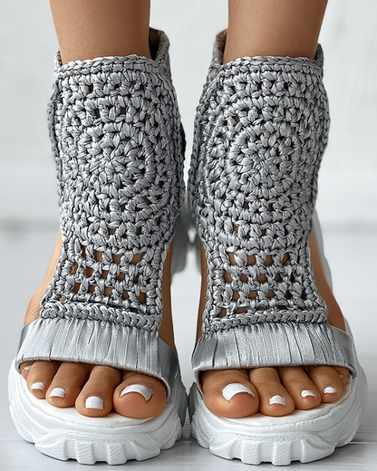 Fevva™ | Knitted stretch summer sandals
